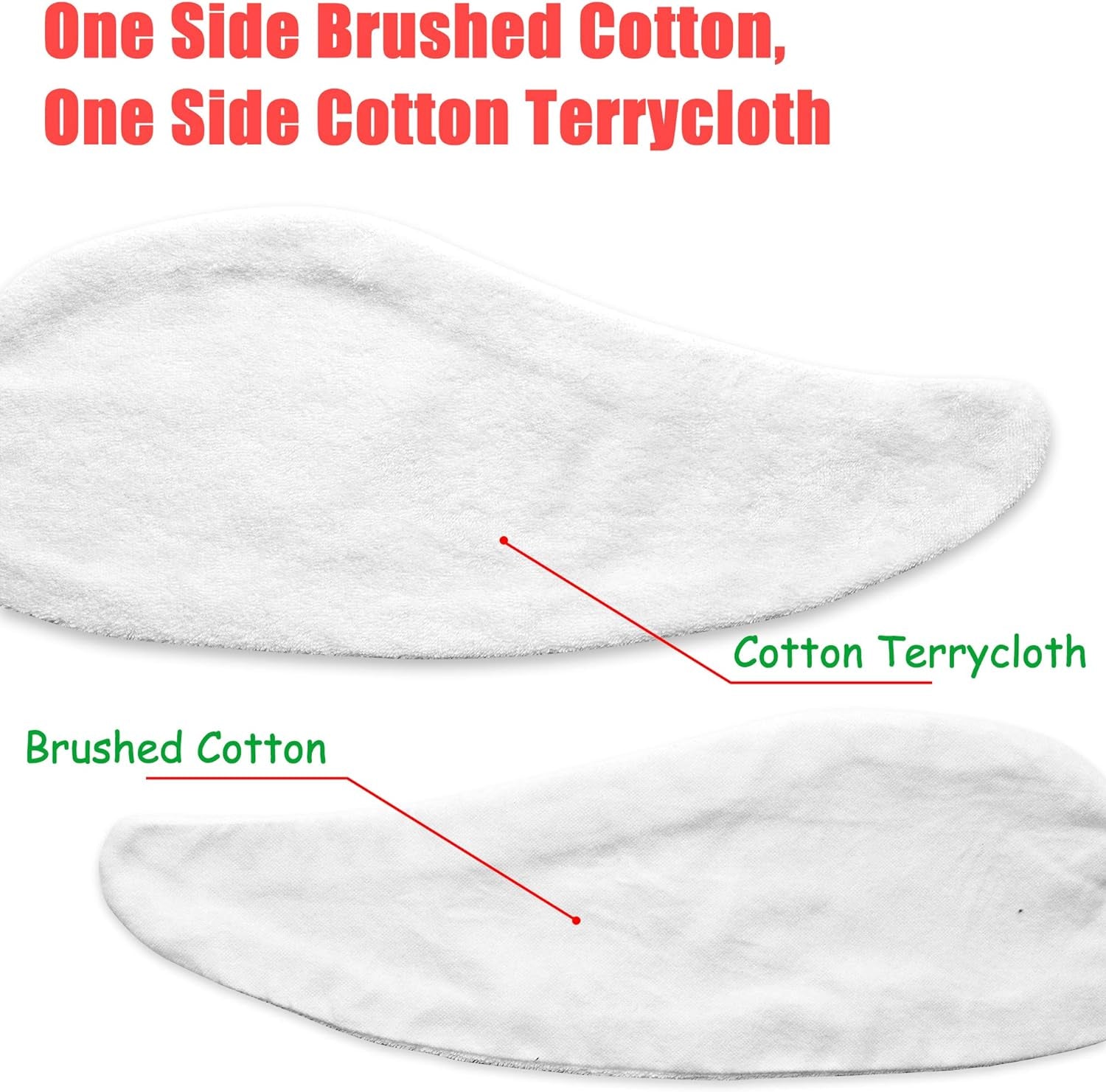 Cotton Terrycloth + Brushed Cotton - Bra Liners for Sweat Rash under Bra Sweat Liners– 3PCS